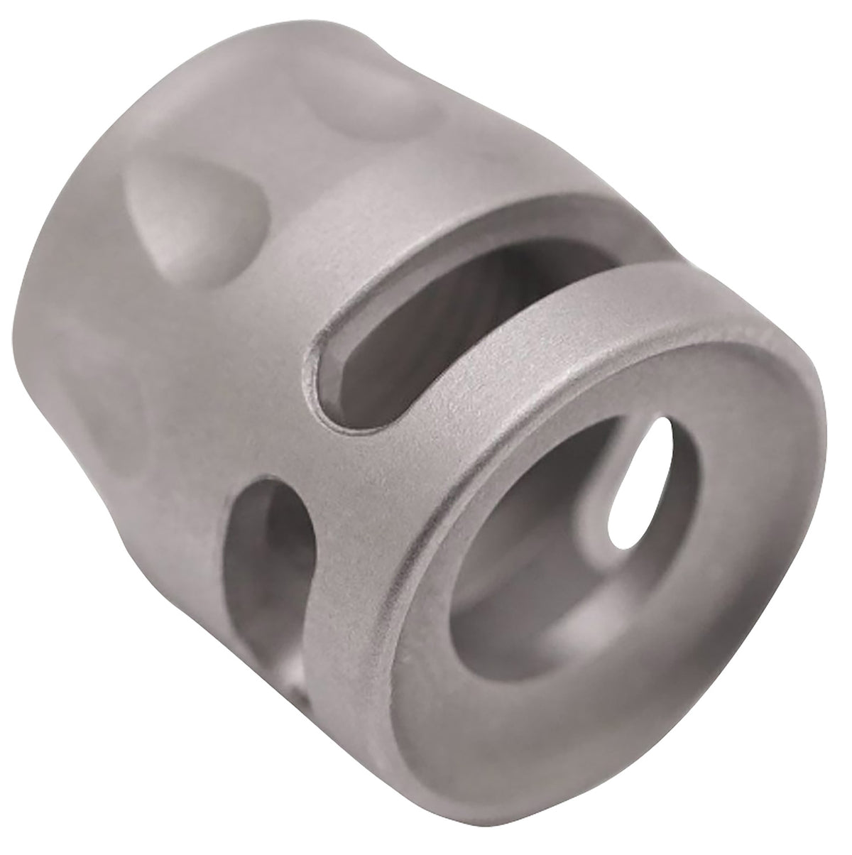 True Precision TPSMICROSS Micro S-Type Compensator Satin Stainless 1/2"x28 9mm/380 ACP