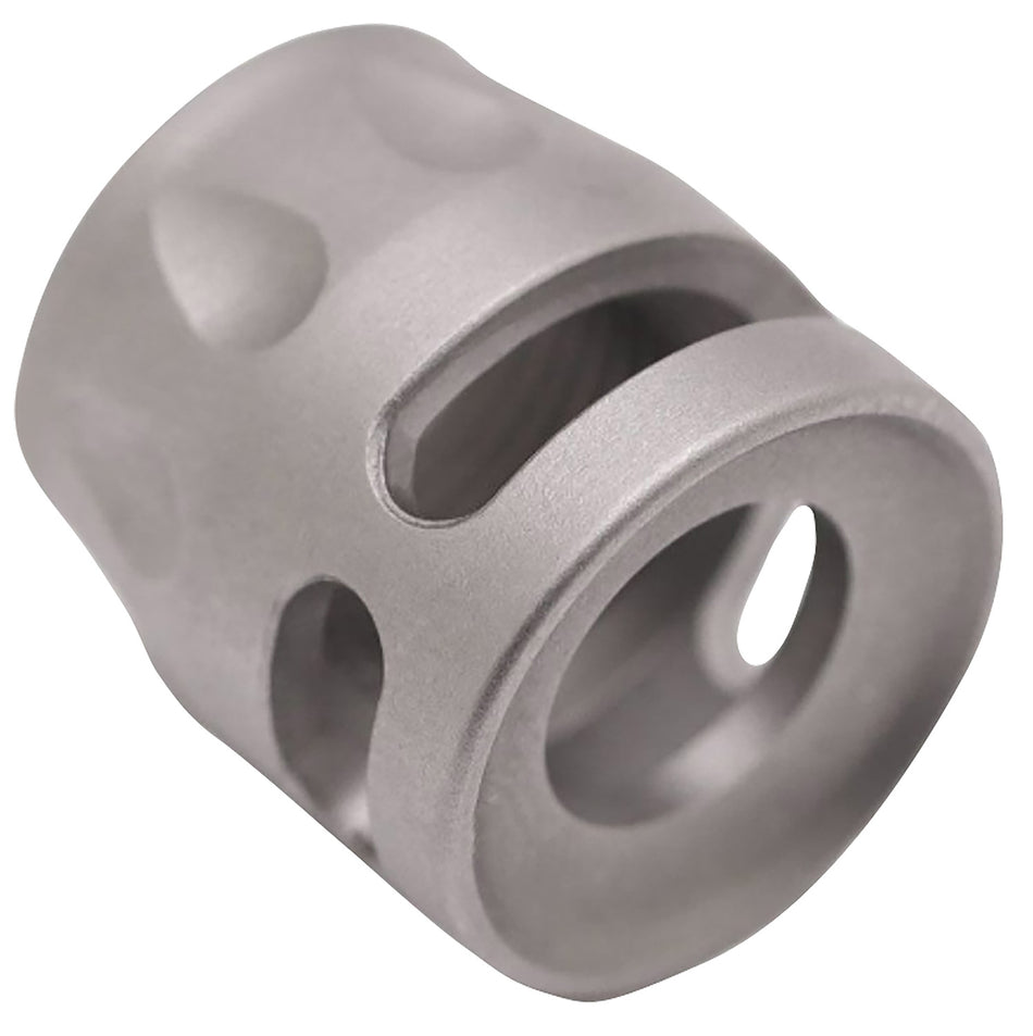 True Precision TPSMICROSS Micro S-Type Compensator Satin Stainless 1/2"x28 9mm/380 ACP