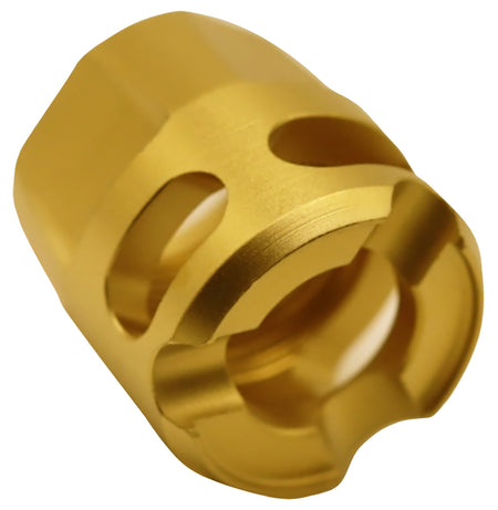 True Precision Y-Type Micro Compensator Gold 416R Stainless 1/2x28 9mm/380 ACP