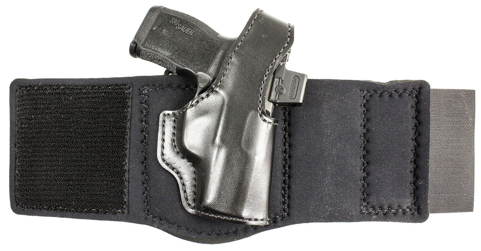 DeSantis Die Hard Ankle Rig Black Leather Holster Sig Sauer P365 w/Red Dot Right Hand