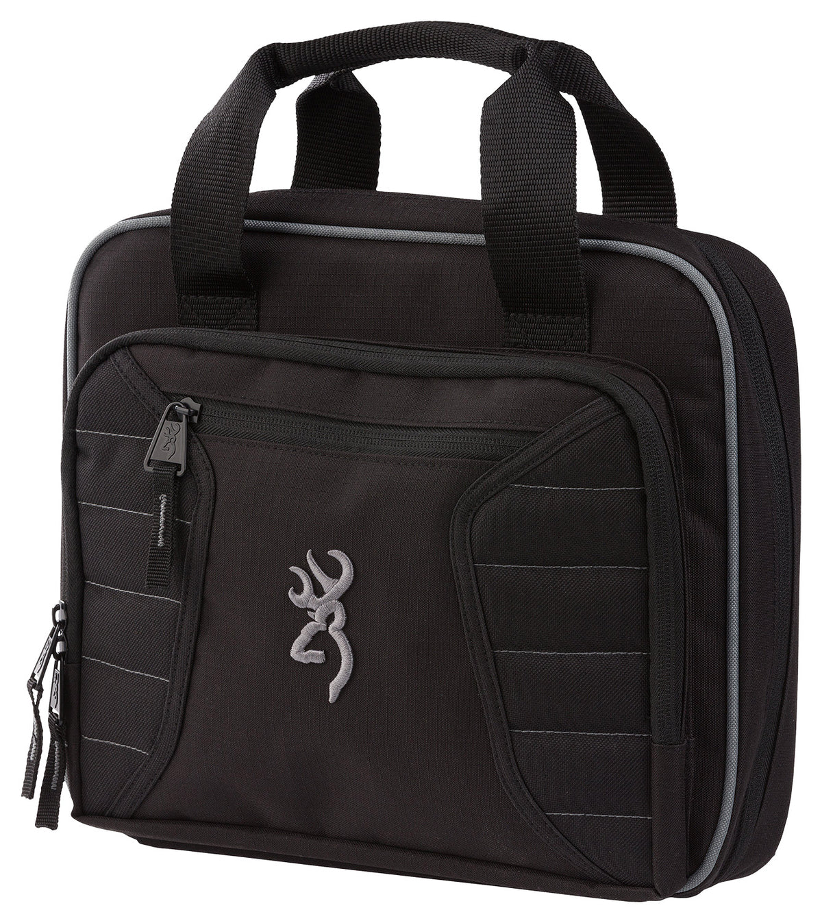 Browning Double Handgun Case Black Polyester Holds 2 Pistols with Padded Interior Pockets