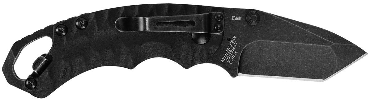 Kershaw Shuffle II Folding Knife 2.60" American Tanto Black Oxide BlackWash 8Cr14MoV Blade, Black GFN Handle