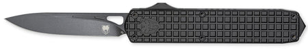 CobraTec Black Mamba Large OTF Knife Plain Black TiCN D2 Blade 4.75" Black Textured Aluminum Handle