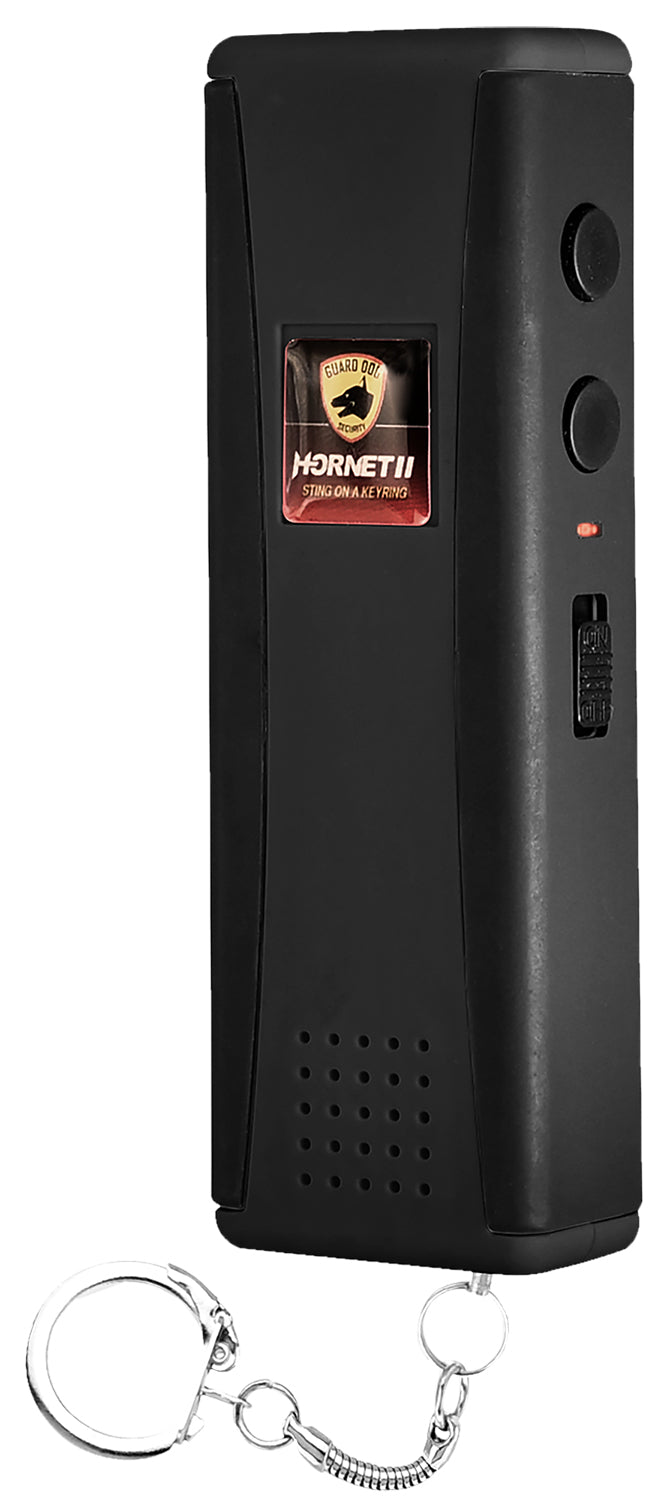 Guard Dog Security SGGDH2HVBK Hornet 2 Stun Gun Black with Flashlight Siren Alarm and Keychain