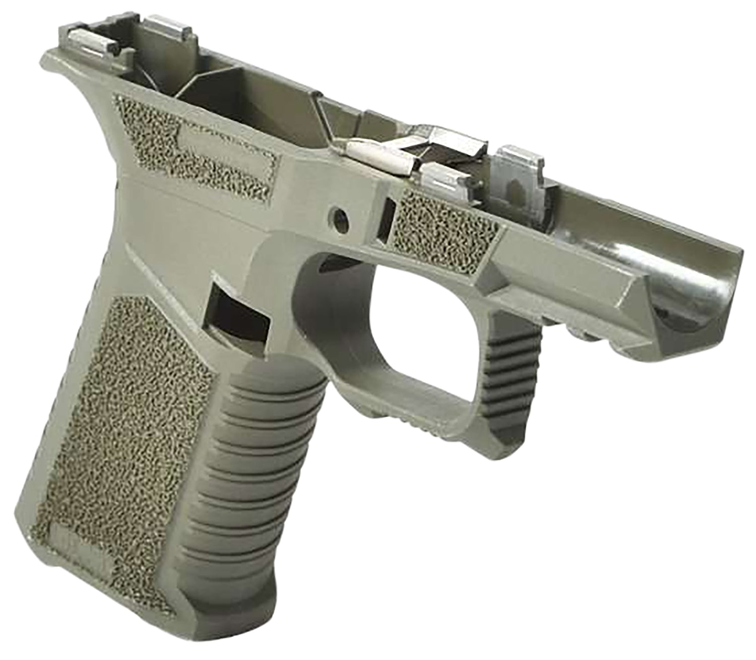 Sct Manufacturing 0225020100IB Sub Compact Compatible w/ Glock 43X/48 OD Green Polymer Frame Aggressive Texture Grip Includes Locking Block