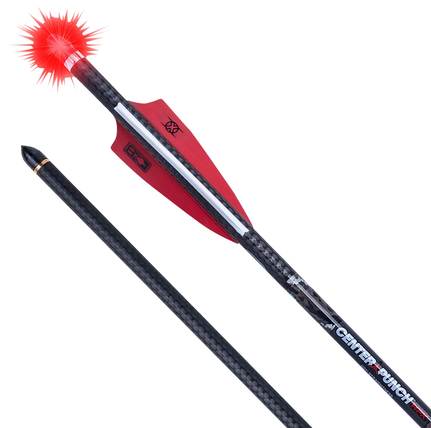 TenPoint CenterPunch HPX Alpha Blaze Lighted Carbon 20-Inch Crossbow Arrow .001 Straightness Red