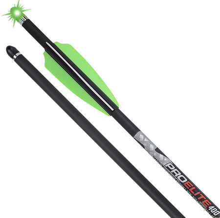 TenPoint Pro Elite 400 Alpha Blaze Lighted Carbon 20-Inch Crossbow Arrow .003 Straightness Green 3 Pack