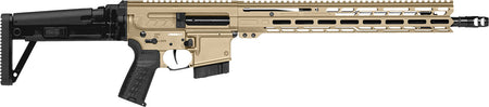CMMG 28A490FCT Dissent MK4 22 ARC 10+1 16.10" Coyote Tan Cerakote Picatinny Rail Aluminum Receiver, M-LOK Handguard, Black CMMG Dissent Side Folding Stock, Zeroed Drop-In Single Stage Trigger