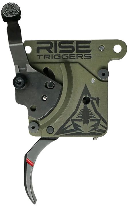 Rise Armament RA740BC Reliant Trigger Black/Green Curved with Bolt Catch