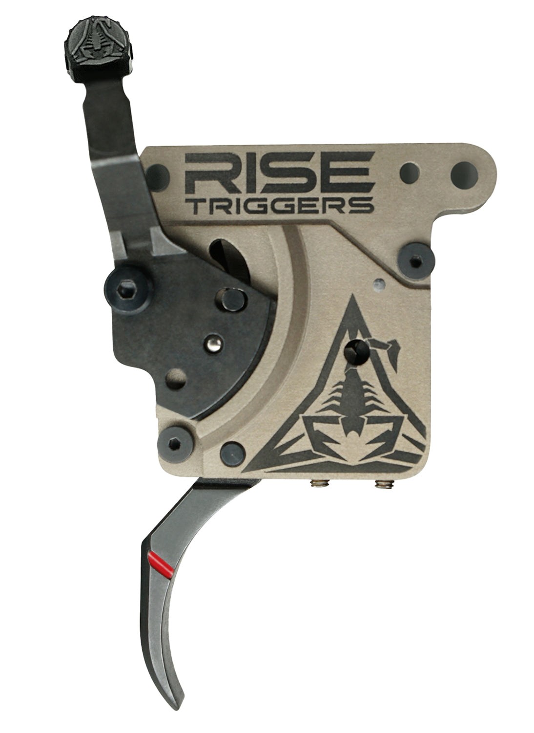 Rise Armament RA735CBC Reliant Pro Trigger Black/FDE Curved with Bolt Catch