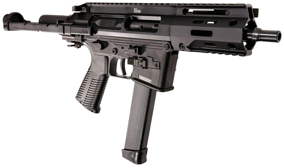 B&T Firearms BT500003PDWGTB SPC 9mm Luger 33+1 6.5" Black Steel Barrel, Aluminum Brace Adapter, Black Polymer Grip
