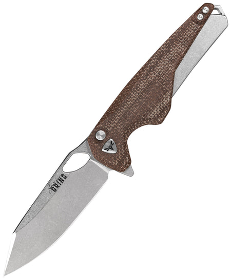 Southern Grind Hornet 3.30" Folding Sheepsfoot Stonewashed CPM MagnaCut Blade, Natural Micarta Handle with Pocket Clip