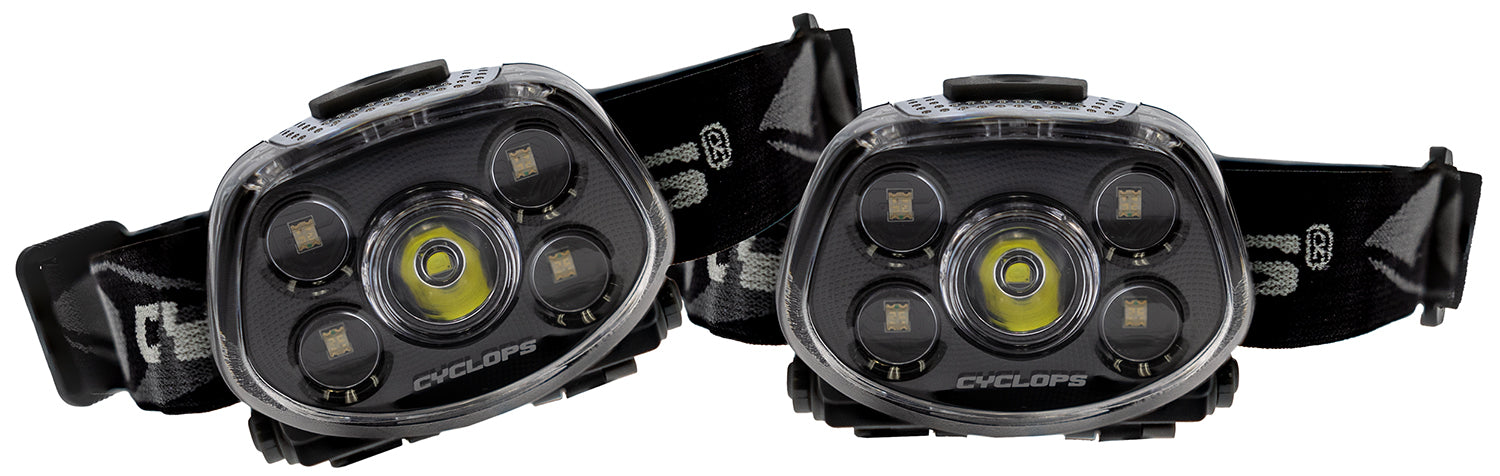 Cyclops CYC-HLFXP-2PK Force XP LED Headlamp Black 350 Lumens Red/Green Cree LED 2-Pack