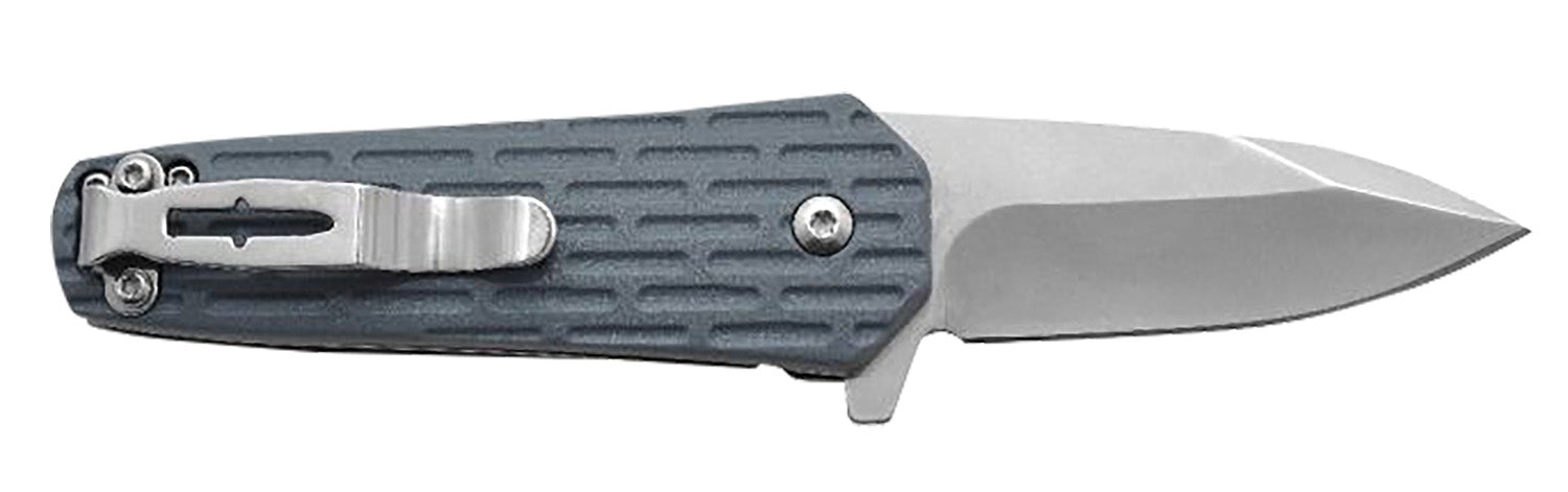 Camillus 19399 Wedge 2.25" Folding Spear Point Plain Silver Carbonitride Titanium 420 SS Blade, Blue Textured GFN Handle