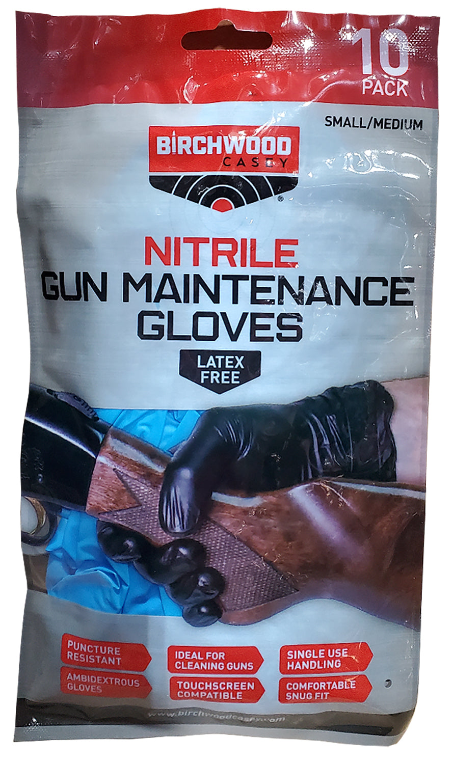 Birchwood Casey Nitrile Black Gloves LG/XL 10 Pack Puncture Resistant
