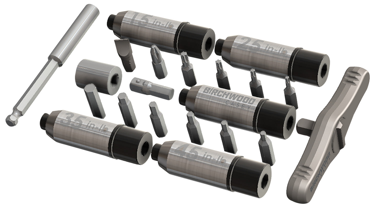 Birchwood Casey TRQL Torque Limiter Set 12 Pieces with 5 Preset Limiters