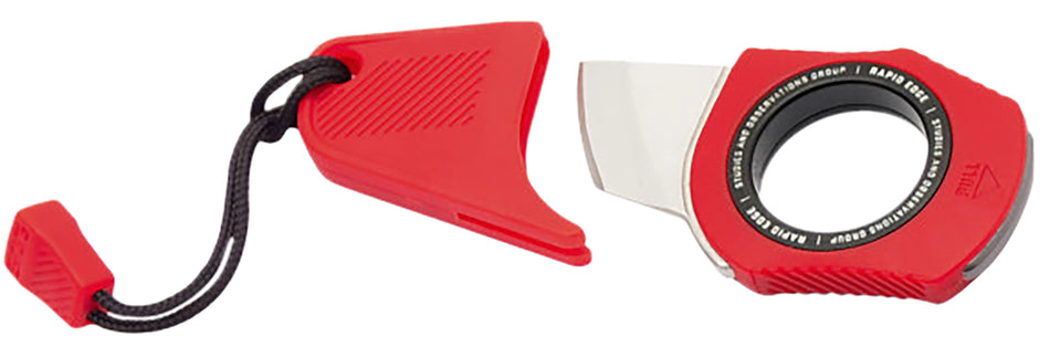 S.O.G Rapid Rescue Red Aluminum Emergency Tool with Stonewashed Blade Seatbelt Cutter and Glass Breaker
