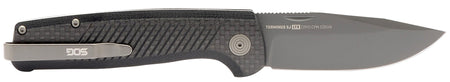 SOG Terminus SJ LTE 2.90" Folding Slip Joint Knife Plain Black TiNi S35VN Blade, Graphite G10 Handle