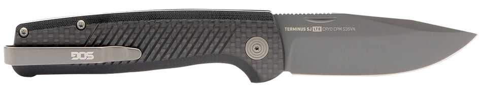 SOG Terminus SJ LTE 2.90" Folding Slip Joint Knife Plain Black TiNi S35VN Blade, Graphite G10 Handle