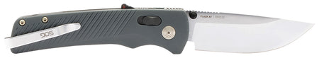 SOG Flash AT EDC Folding Knife 3.45" Plain Satin Cryo D2 Steel Blade Urban Grey GRN Handle