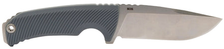 SOG Tellus FX 4.20" Fixed Clip Point Plain Stonewashed Cryo 440C SS Blade Wolf Gray GRN Handle with Sheath