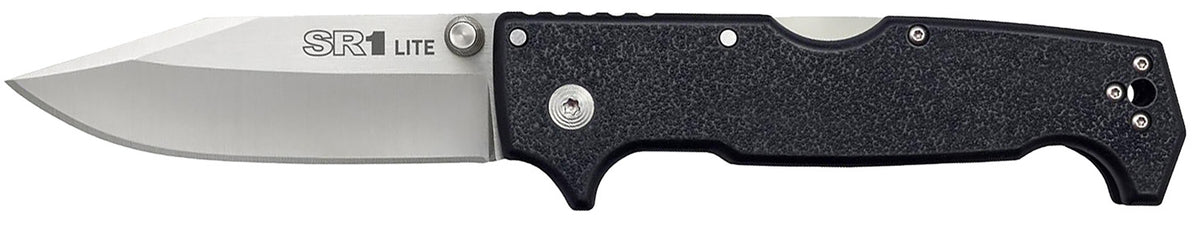 Cold Steel SR1 Lite 4" Folding Clip Point Stonewashed 8Cr14MoV Blade, Black Griv-Ex Handle