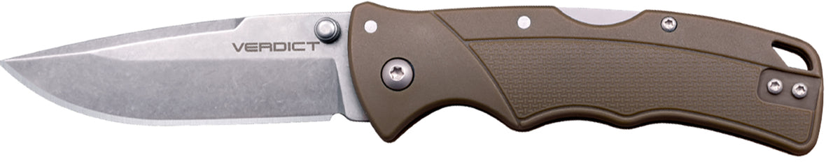 Cold Steel Verdict EDC 3" Tanto Folding Knife 4116 Krupp SS Blade, Flat Dark Earth GFN Handle