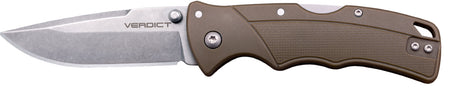 Cold Steel Verdict EDC 3" Tanto Folding Knife 4116 Krupp SS Blade, Flat Dark Earth GFN Handle
