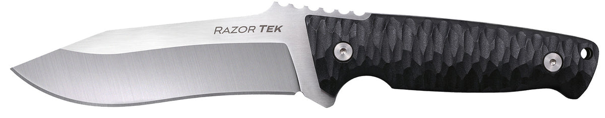 Cold Steel Razor Tek EDC 5" Fixed Clip Point 4116 Krupp SS Blade, Black Textured Handle