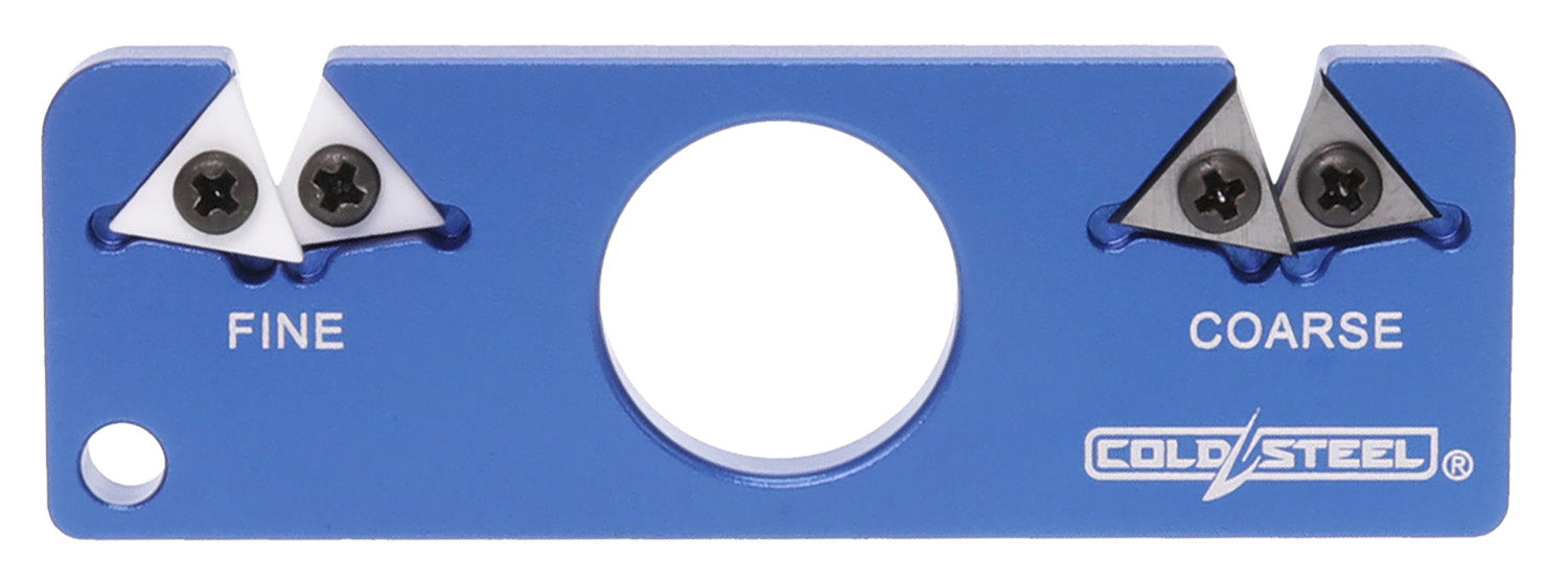 Cold Steel CSKS21CC Blue Anodized Aluminum Pocket Carbide/Ceramic Knife Sharpener, Coarse/Fine