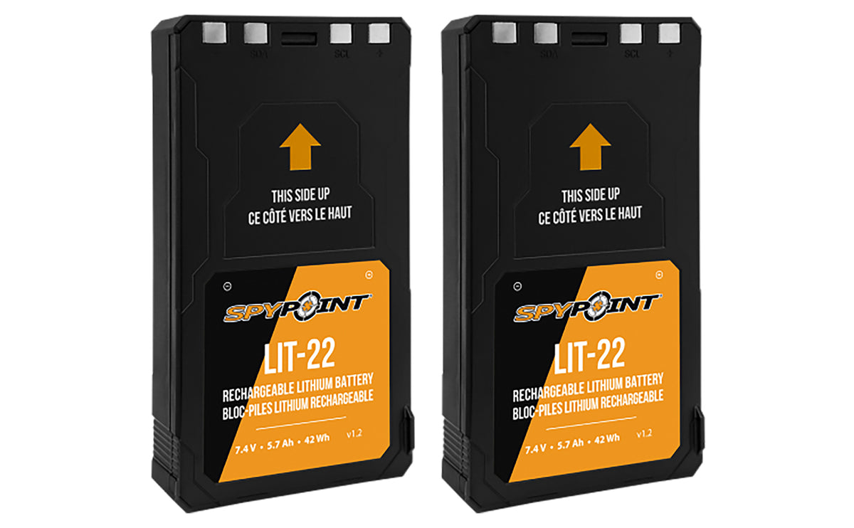 Spypoint LIT-22 Rechargeable Lithium Battery Pack 7.4V 2-Pack for FLEX
