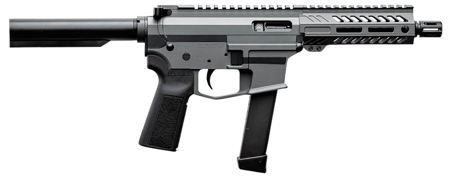 Angstadt Arms AAUDP09PG6 UDP-9 9mm Luger 15+1 6" Black Melonite Threaded Barrel, 5.50" Free Float M-LOK Handguards, Tactical Gray Cerakote Aluminum Picatinny Rail Receiver, Black B5 Grips