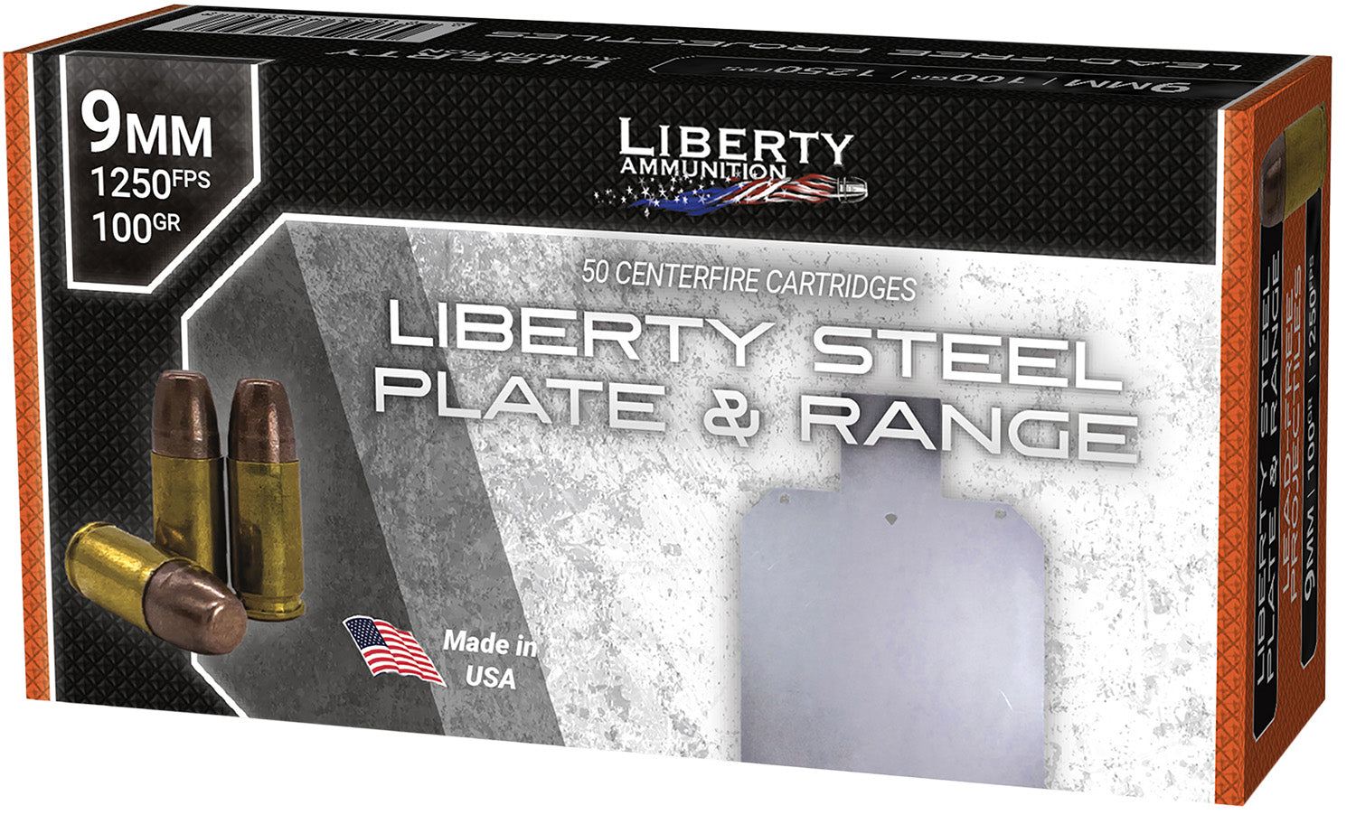 Liberty Ammunition LAR90662 Steel Plate & Range Frangible Flat Nose  100 Grain 9mm Luger/Parabellum