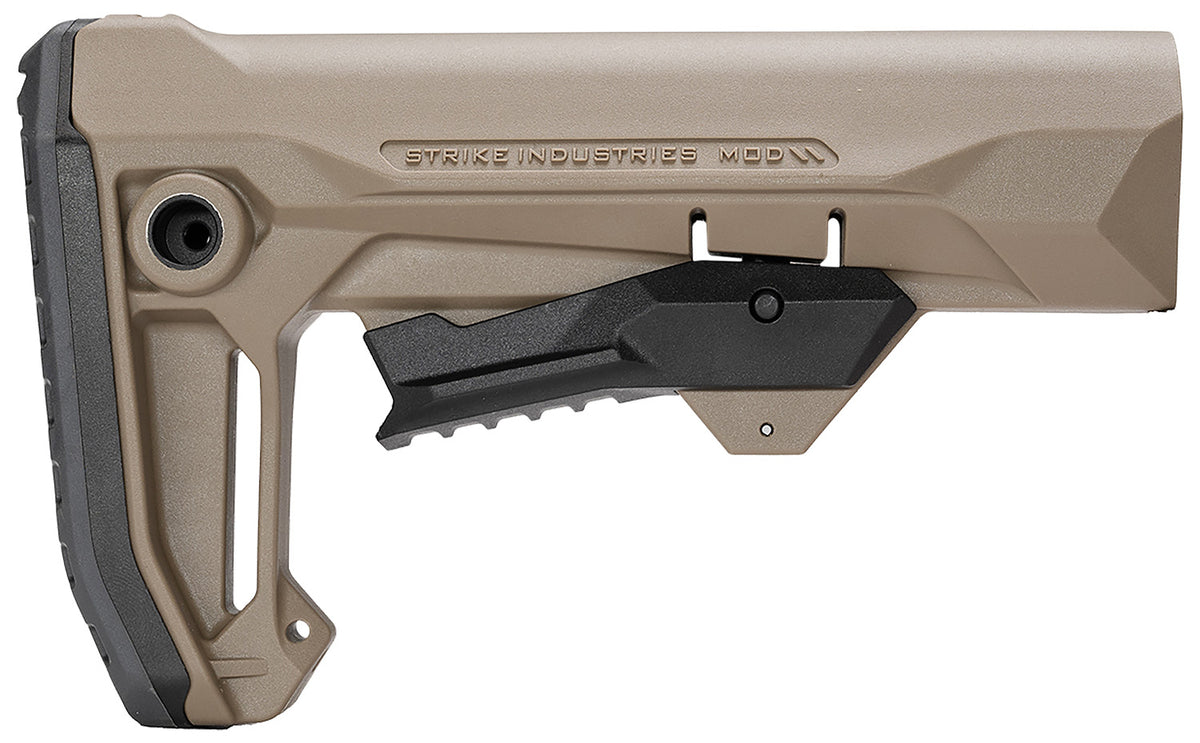 Strike Industries STRIKEESMOD2FDE MOD2 Rifle Stock Flat Dark Earth Polymer for AR-Style Buffer Tubes