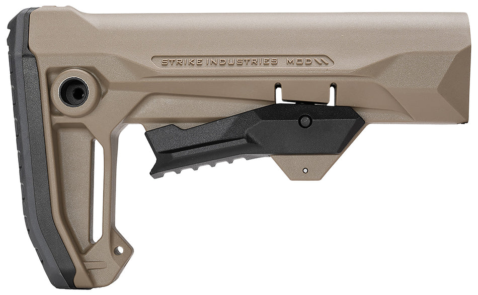 Strike Industries STRIKEESMOD2FDE MOD2 Rifle Stock Flat Dark Earth Polymer for AR-Style Buffer Tubes