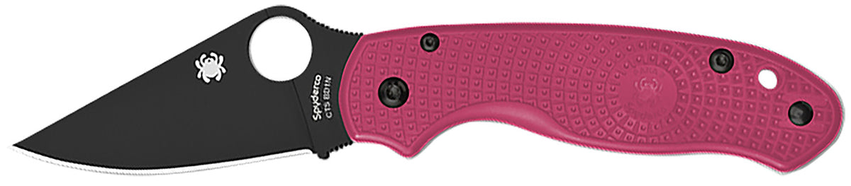Spyderco Para 3 Lightweight Breast Cancer EDC Folding Knife 2.93" Black DLC BD1N Blade Pink FRN Handle C223PNBK