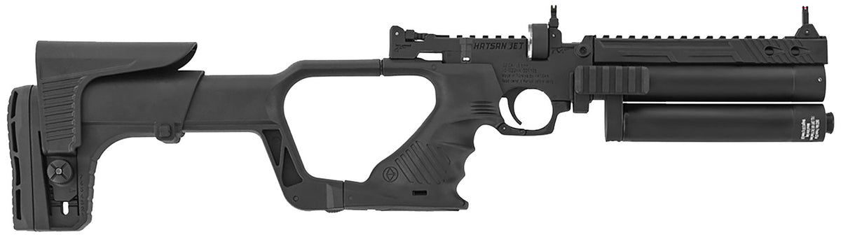 Hatsan Jet II PCP Air Rifle .25 Caliber Black Dual Cylinders Adjustable Stock