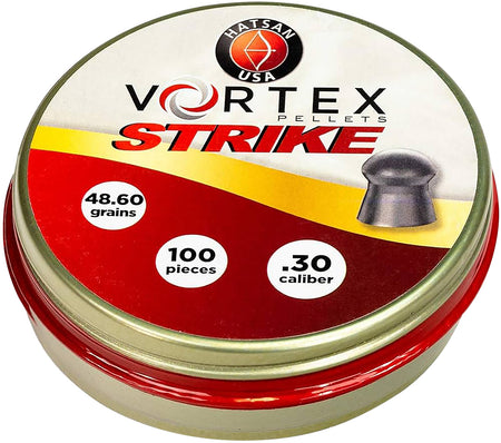 Hatsan Vortex Strike .30 Cal Lead Domed Airgun Pellets 100 Count