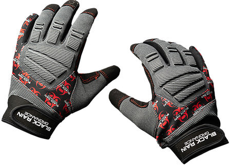 Black Rain Ordnance Tactical Gloves Black/Gray/Red Large Velcro Closure