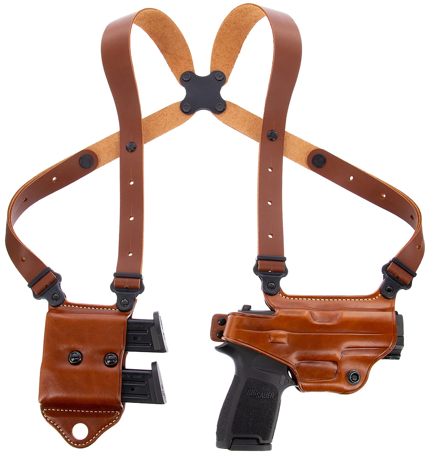 Galco MCII870 Miami Classic II Shoulder Holster System Tan Full Grain Leather