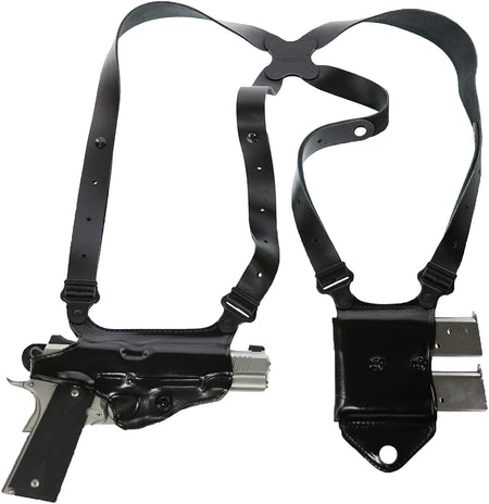 Galco MCII870B Miami Classic II Shoulder Holster System Black Full Grain Leather