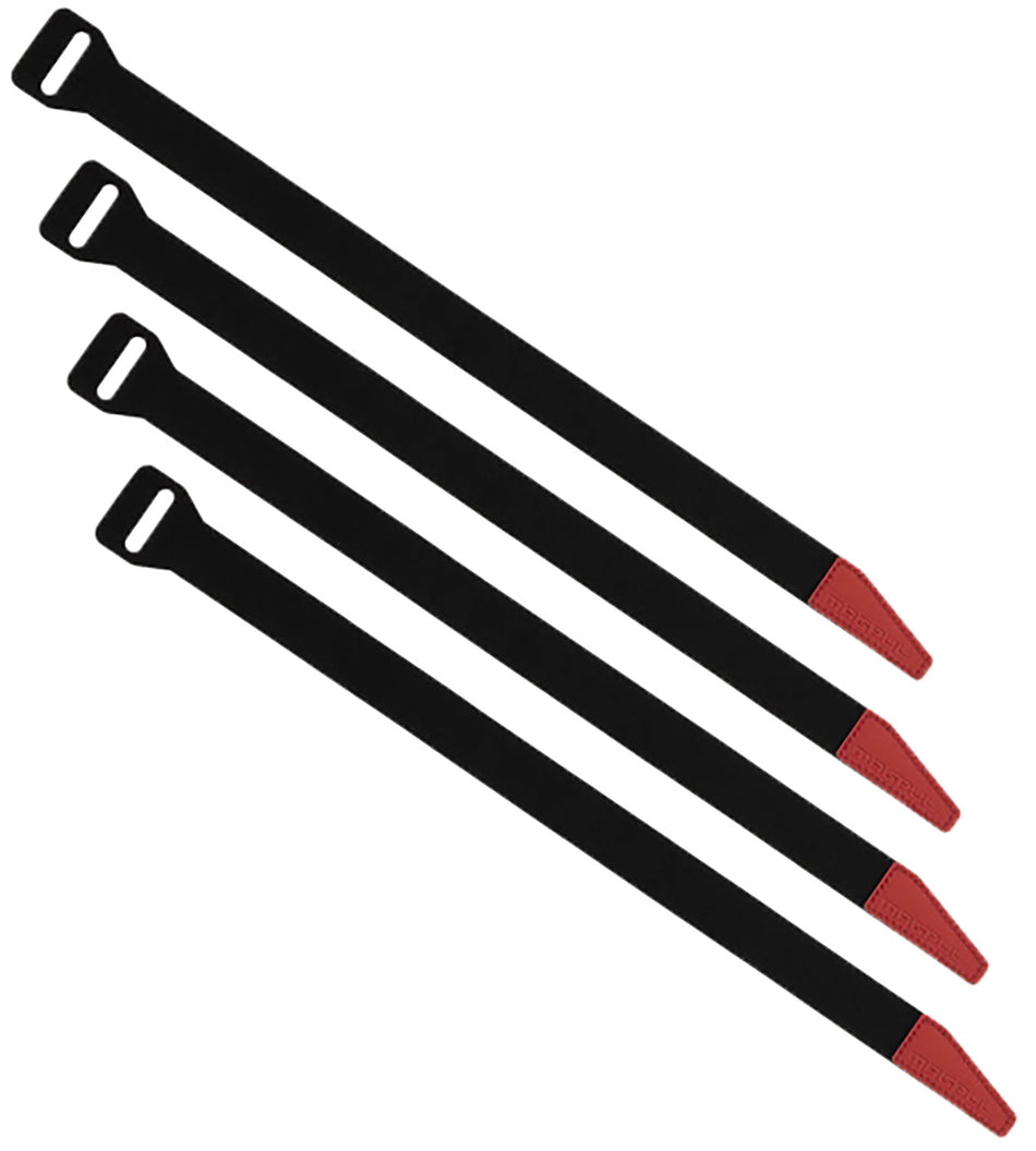Magpul MAG1442BLK DAKA Gear Straps Black/Red 12" 4-Pack