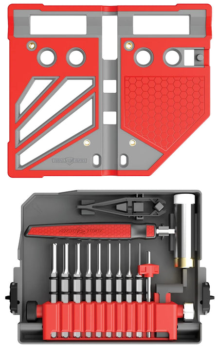 Real Avid Master Bench Block Pro-Kit Gray/Red 18-Piece Hardened Steel Punch Set