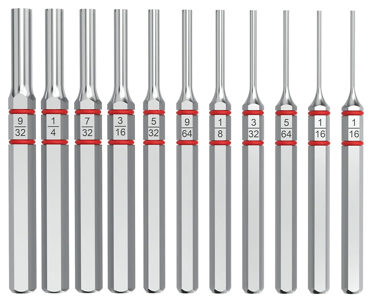 Real Avid Accu-Punch 11-Piece Standard Pin Punch Set Silver Steel for Universal Firearms