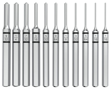 Real Avid Accu-Punch 11-Piece Roll Pin Punch Set Silver Steel Universal Firearm