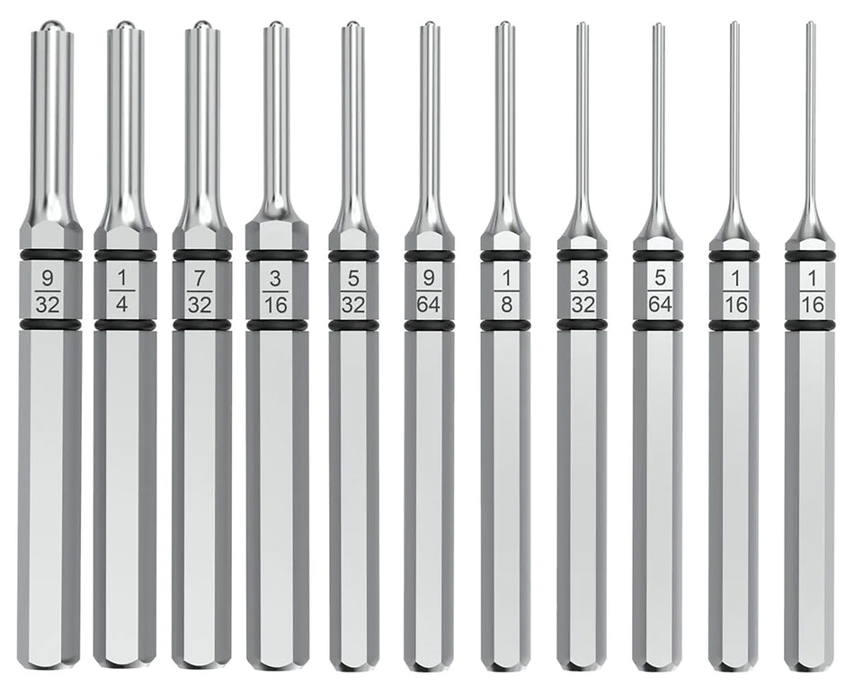 Real Avid Accu-Punch 11-Piece Roll Pin Punch Set Silver Steel Universal Firearm