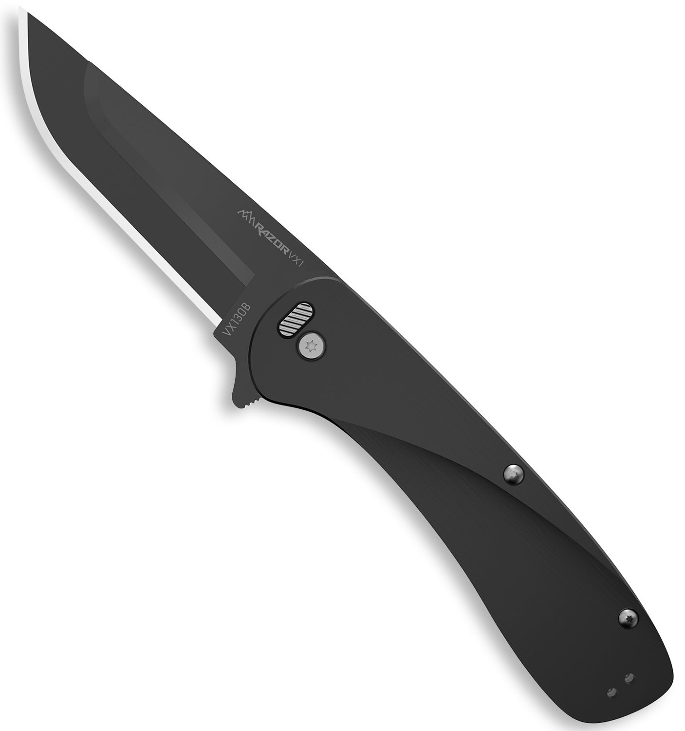 Outdoor Edge Razor VX1 EDC 3" Folding Plain Black Oxide 420J2 SS Blade Black Anodized Aluminum Handle