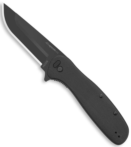 Outdoor Edge Razor VX2 EDC 3" Folding Plain Black Oxide 420J2 SS Blade Black Textured G10 Handle