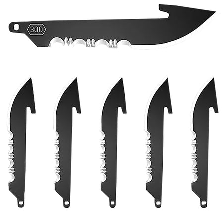 Outdoor Edge RRS30K6C 3" Black Drop Point Serrated 420J2 SS Replacement Blades – 6-Pack