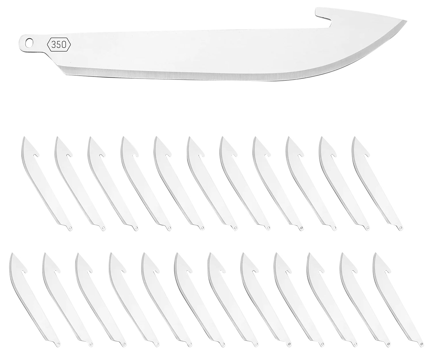Outdoor Edge RR3524 RazorSafe 350 Drop Point 3.50" 420J2 SS Replacement Blades – 24-Pack